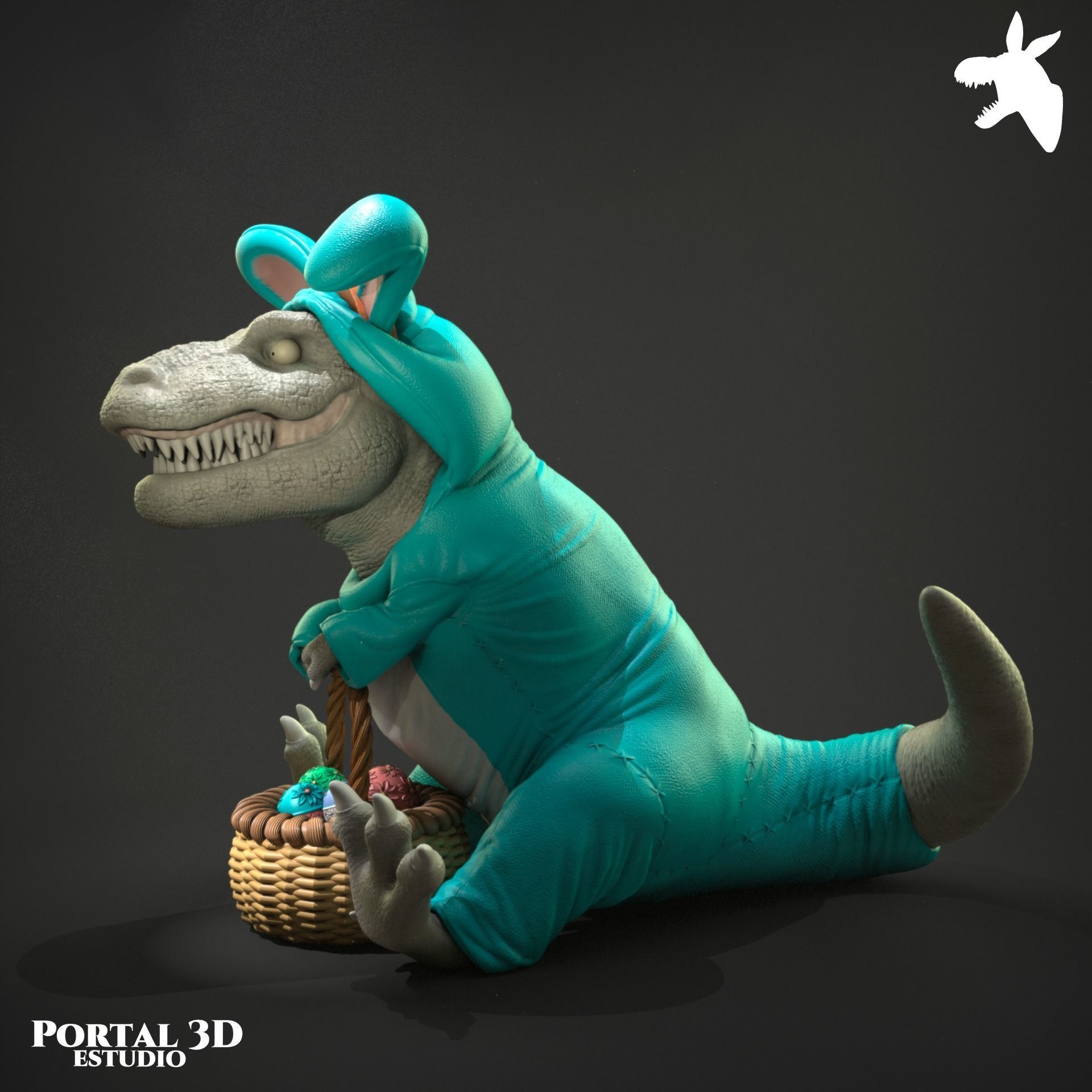 EASTER DINOSAUR RABBIT-SAUR 3D print model_5