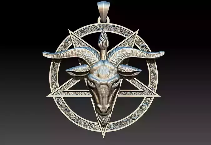 Baphomet Goat Pentagram Pendant 3D print model