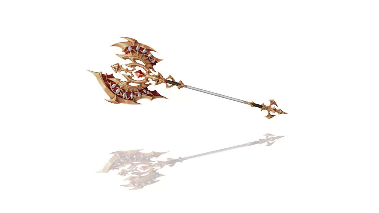 Royal Guard Axe Low-poly 3D model_0