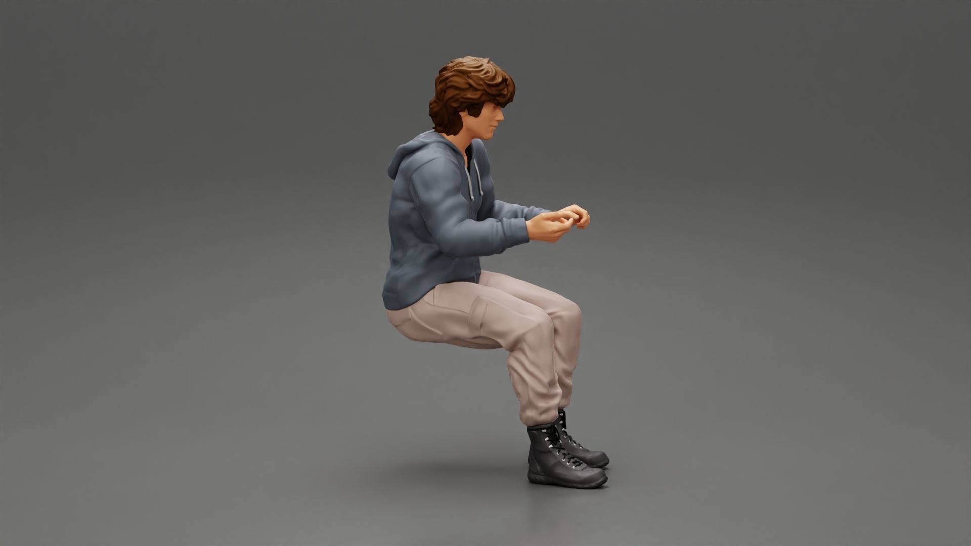 Man sitting on driver seat in car 3D print model_2