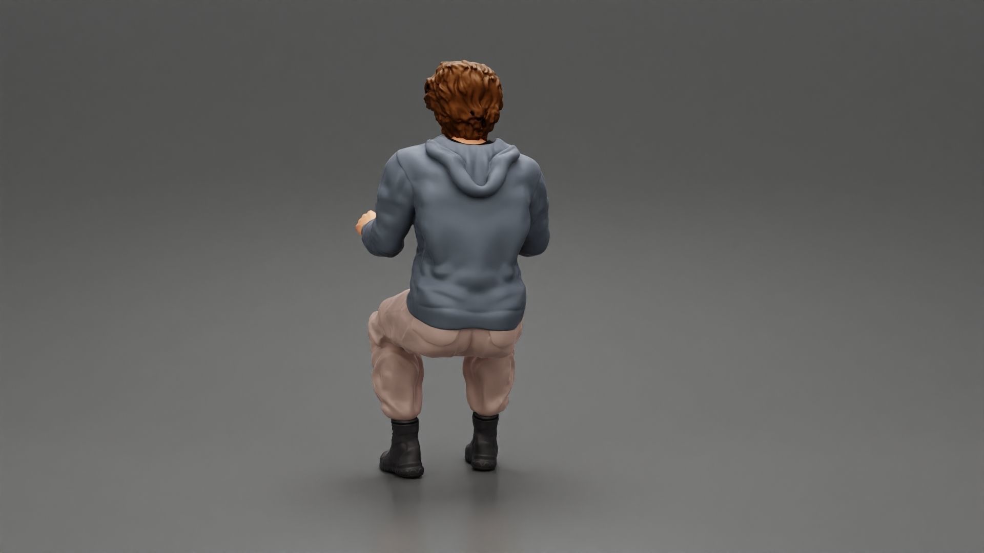 Man sitting on driver seat in car 3D print model_4