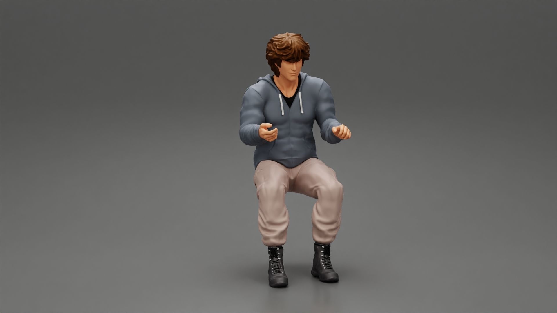 Man sitting on driver seat in car 3D print model_1