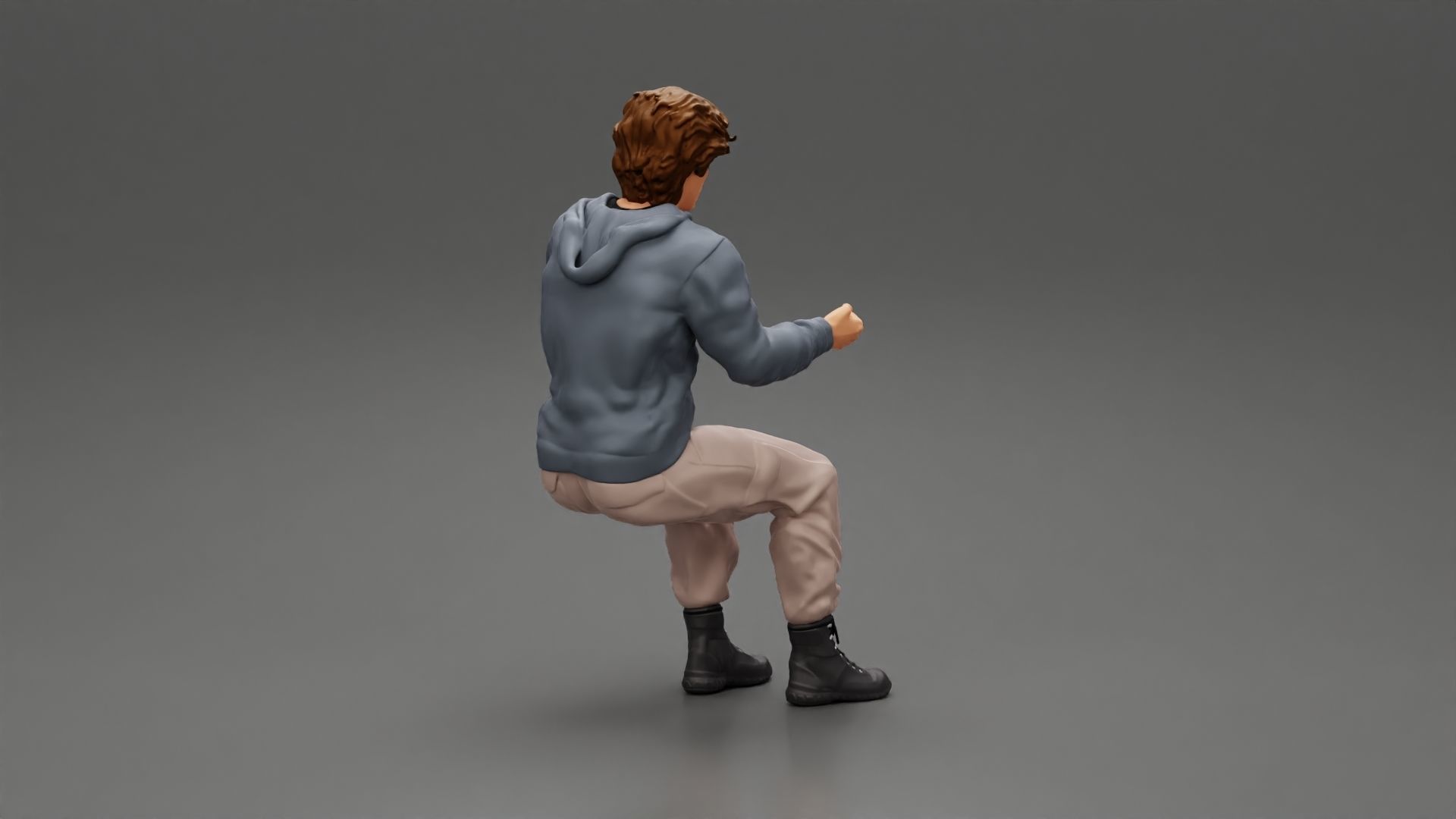 Man sitting on driver seat in car 3D print model_3