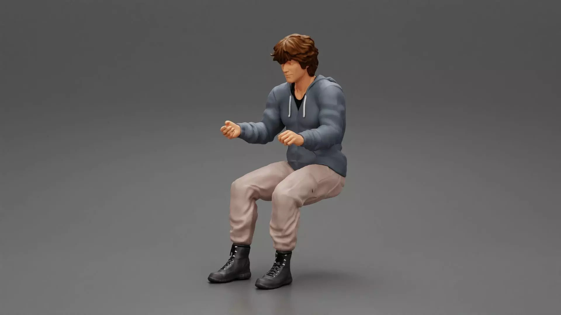 Man sitting on driver seat in car 3D print model_0