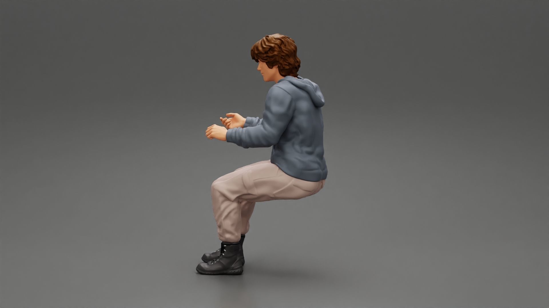 Man sitting on driver seat in car 3D print model_5