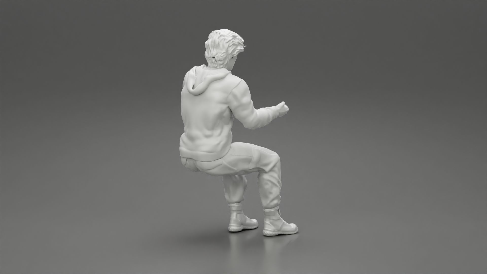 Man sitting on driver seat in car 3D print model_9