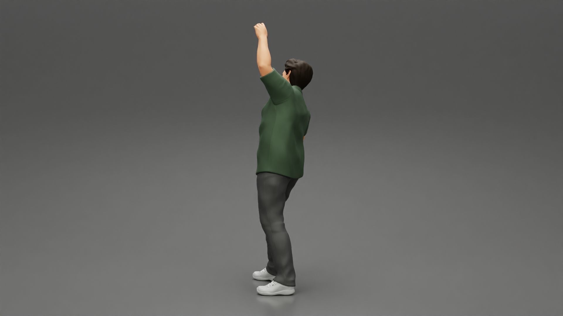 young man in a shirt and pants dancing 3D print model_4
