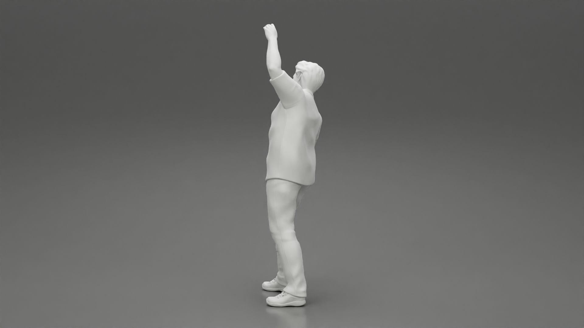 young man in a shirt and pants dancing 3D print model_10