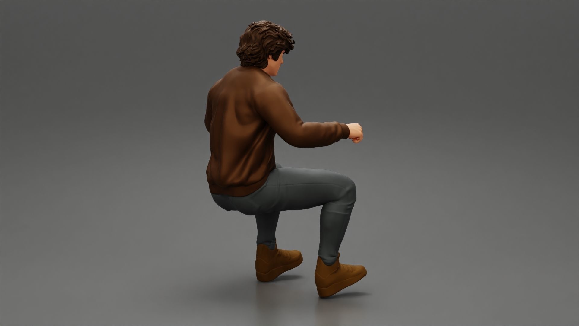 Young Motorbiker man riding pose 3D print model_1