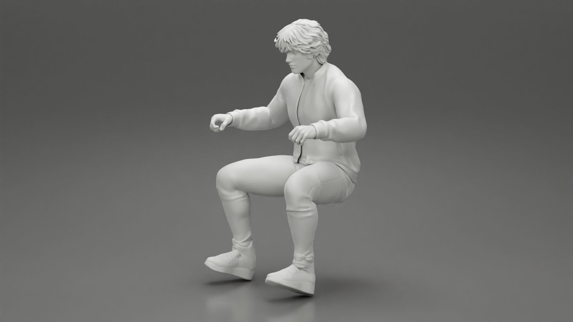 Young Motorbiker man riding pose 3D print model_10