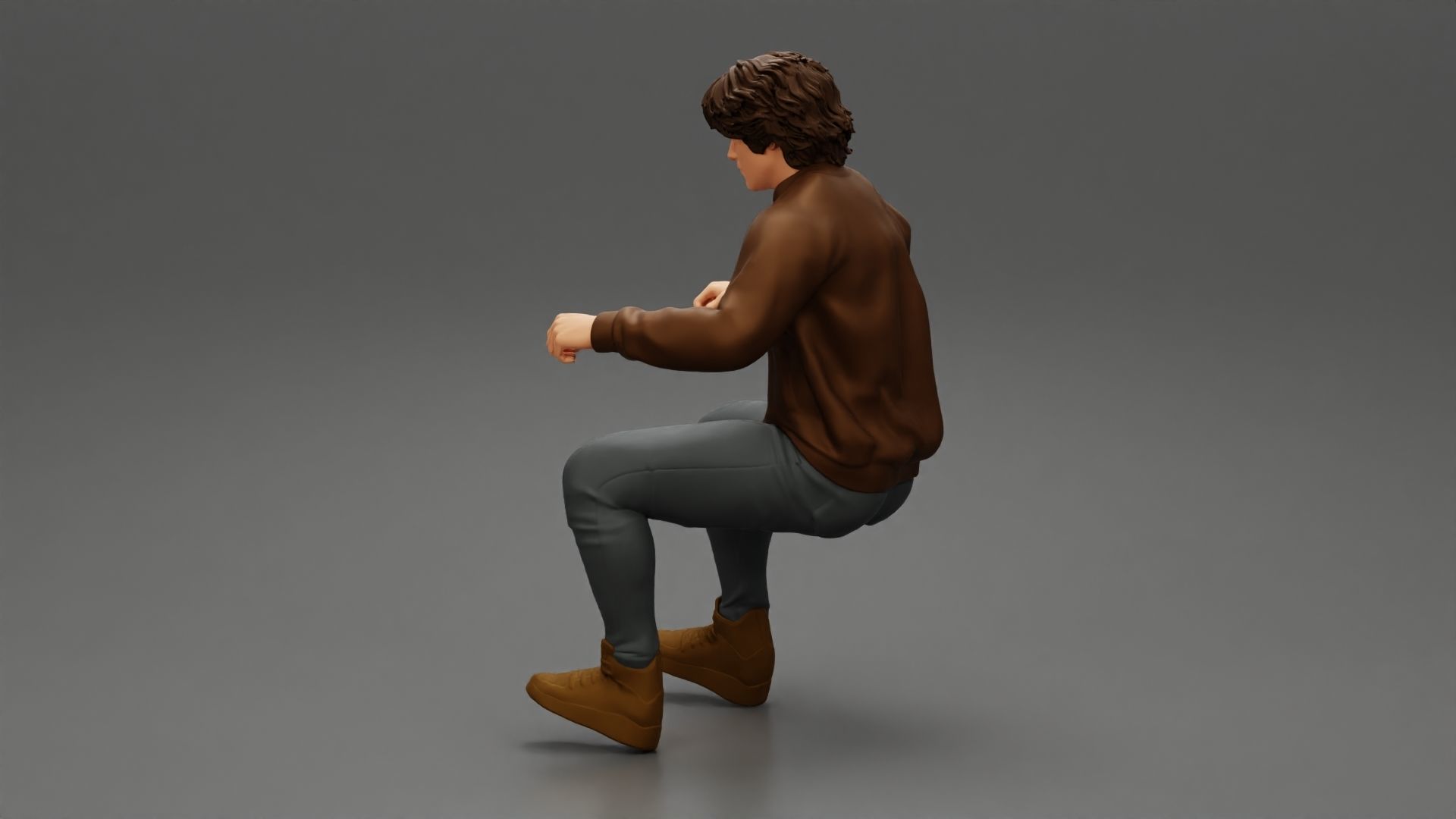 Young Motorbiker man riding pose 3D print model_3