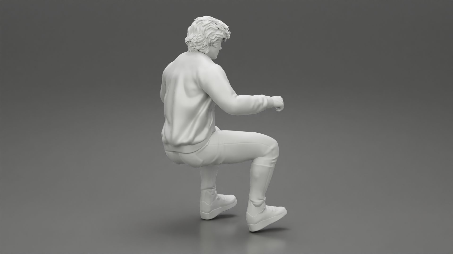 Young Motorbiker man riding pose 3D print model_7
