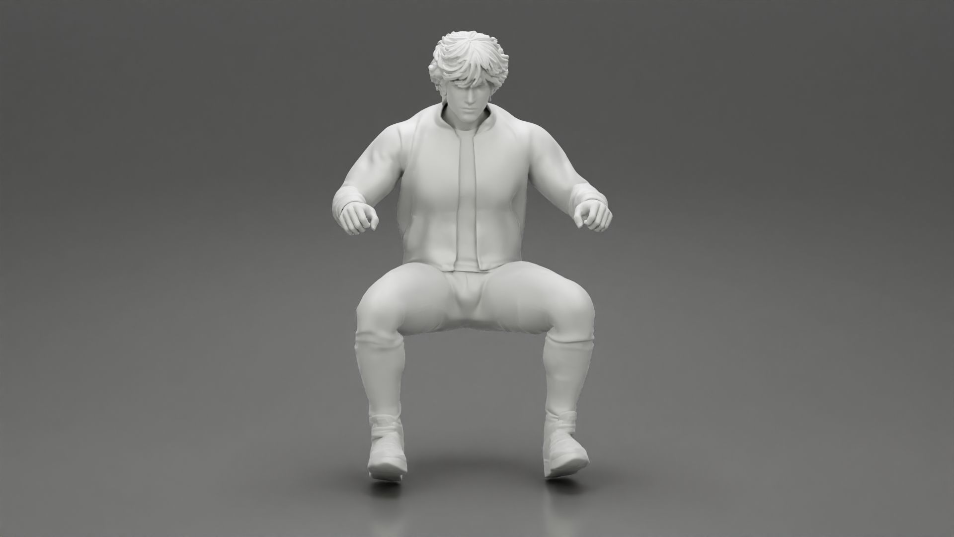 Young Motorbiker man riding pose 3D print model_11