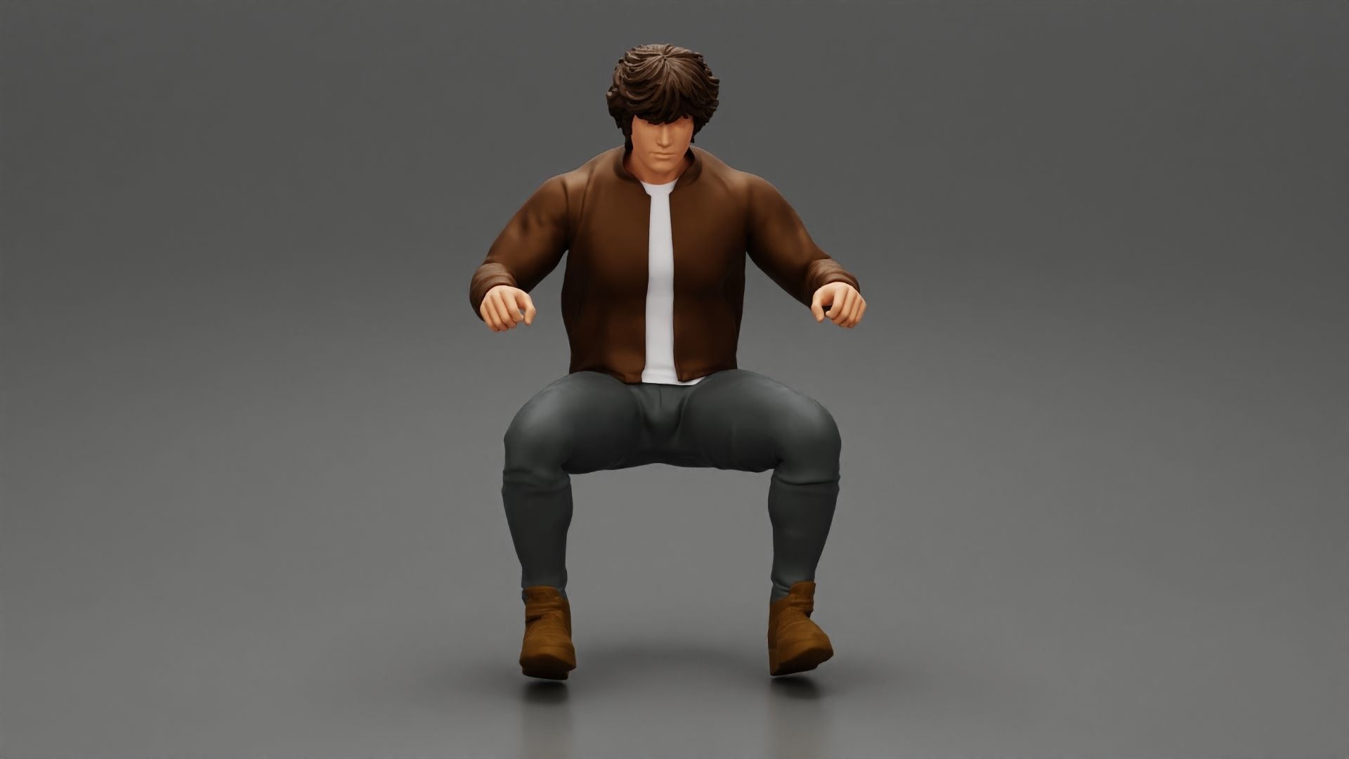 Young Motorbiker man riding pose 3D print model_5
