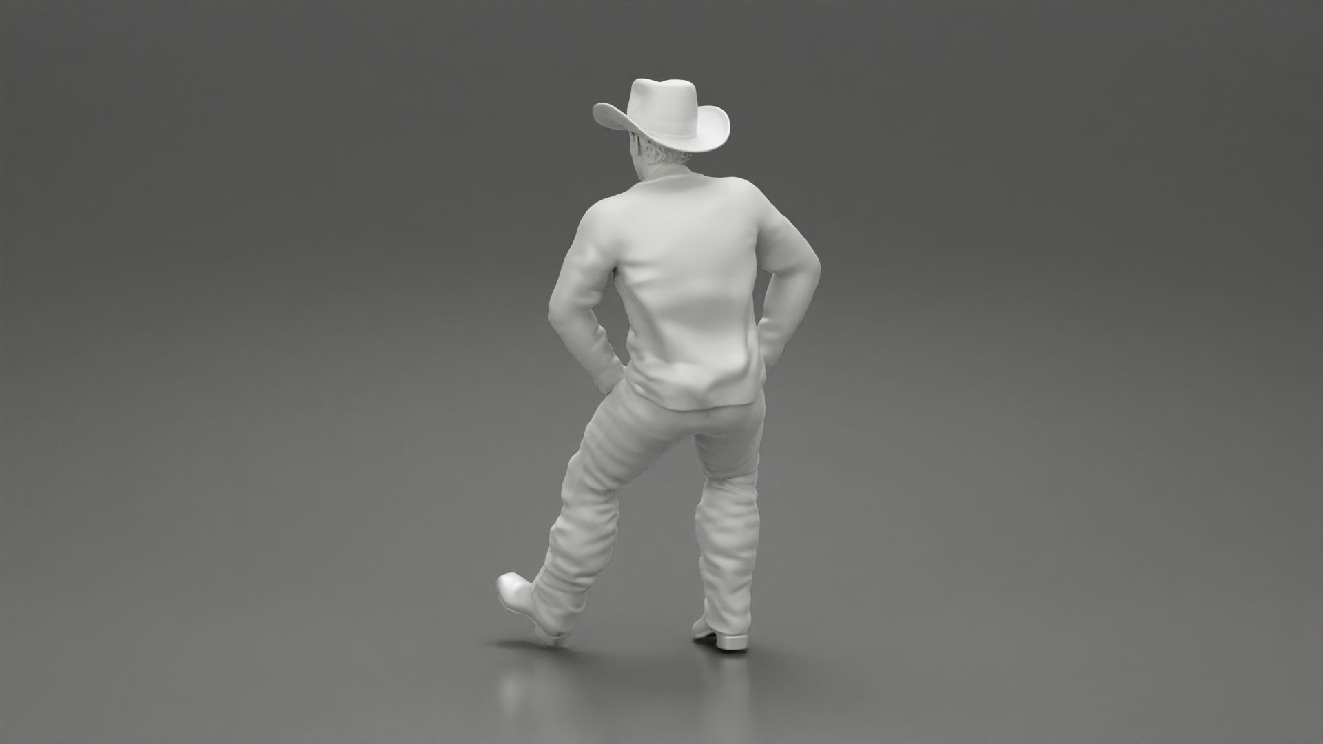 young man wearing casual outfit sitting on a motocycle 3D print model_10