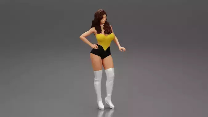 Sexy woman in a long boots and mini short