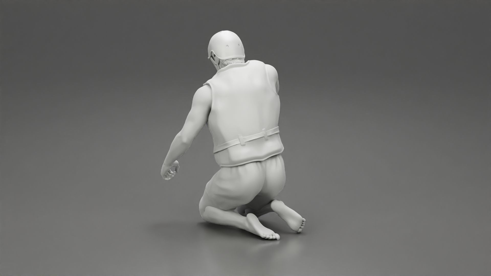 man in a raft boat paddling sitting 3D print model_23