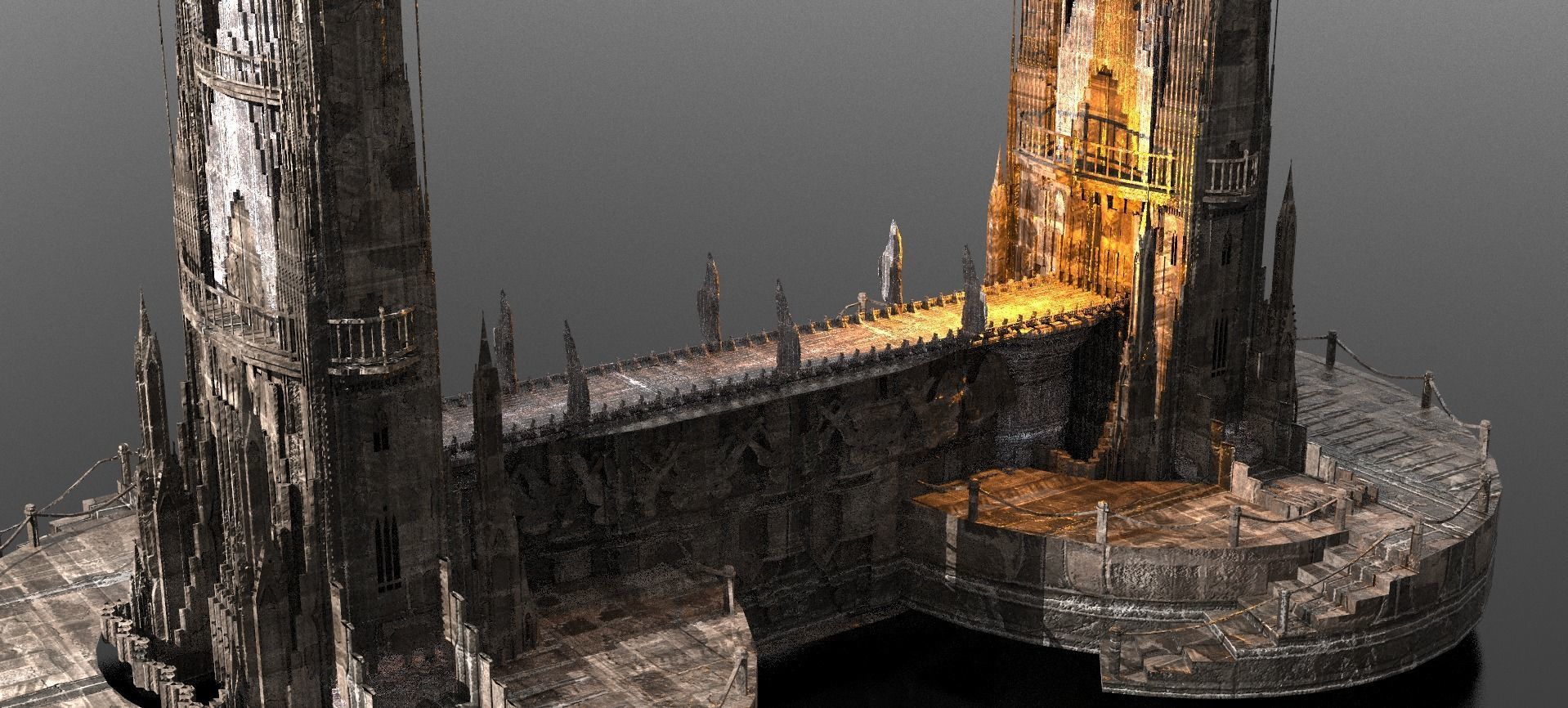 London Celtic watchtowers Castle Kitbash  3D model_1
