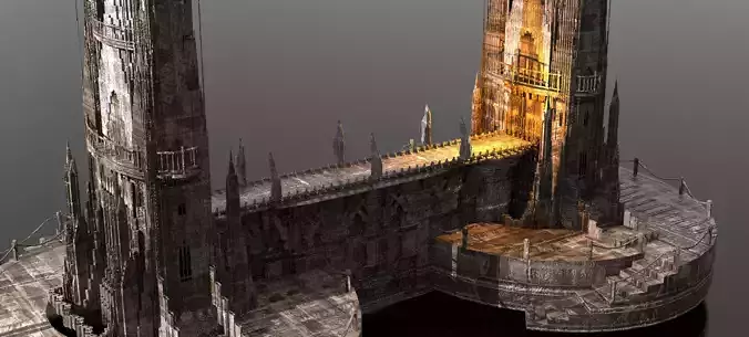 London Celtic watchtowers Castle Kitbash  3D model