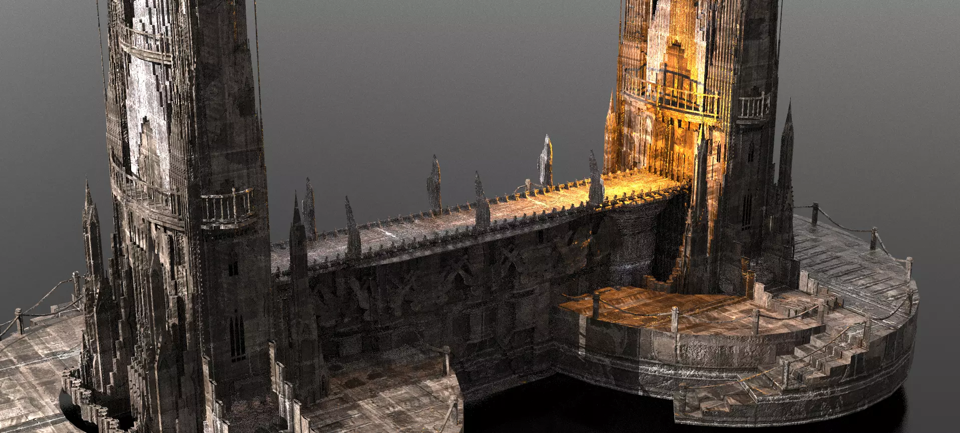 London Celtic watchtowers Castle Kitbash  3D model_0