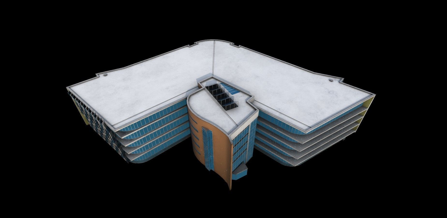 3D Building Low Poly  Low-poly 3D model_5