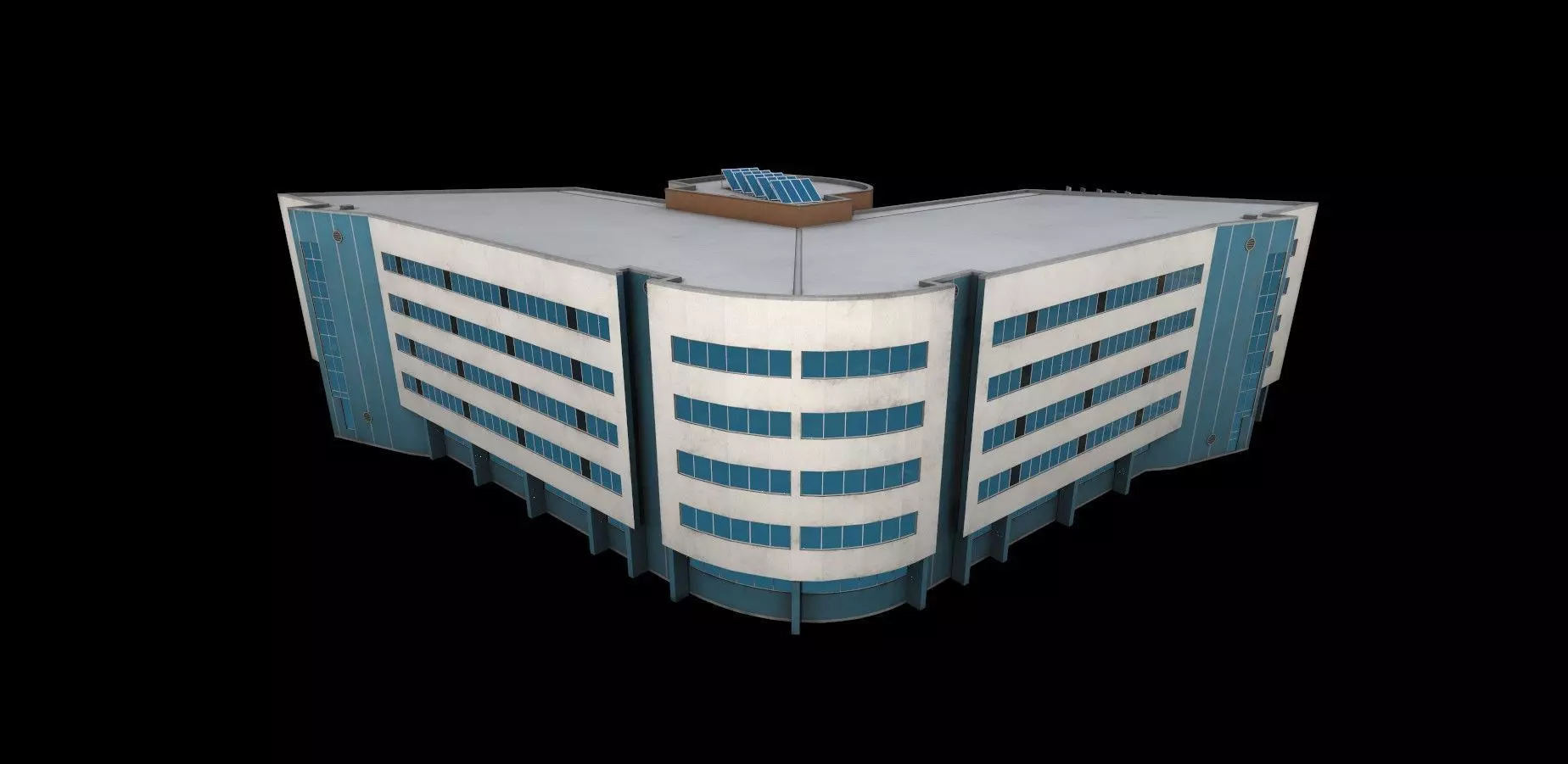 3D Building Low Poly  Low-poly 3D model_0