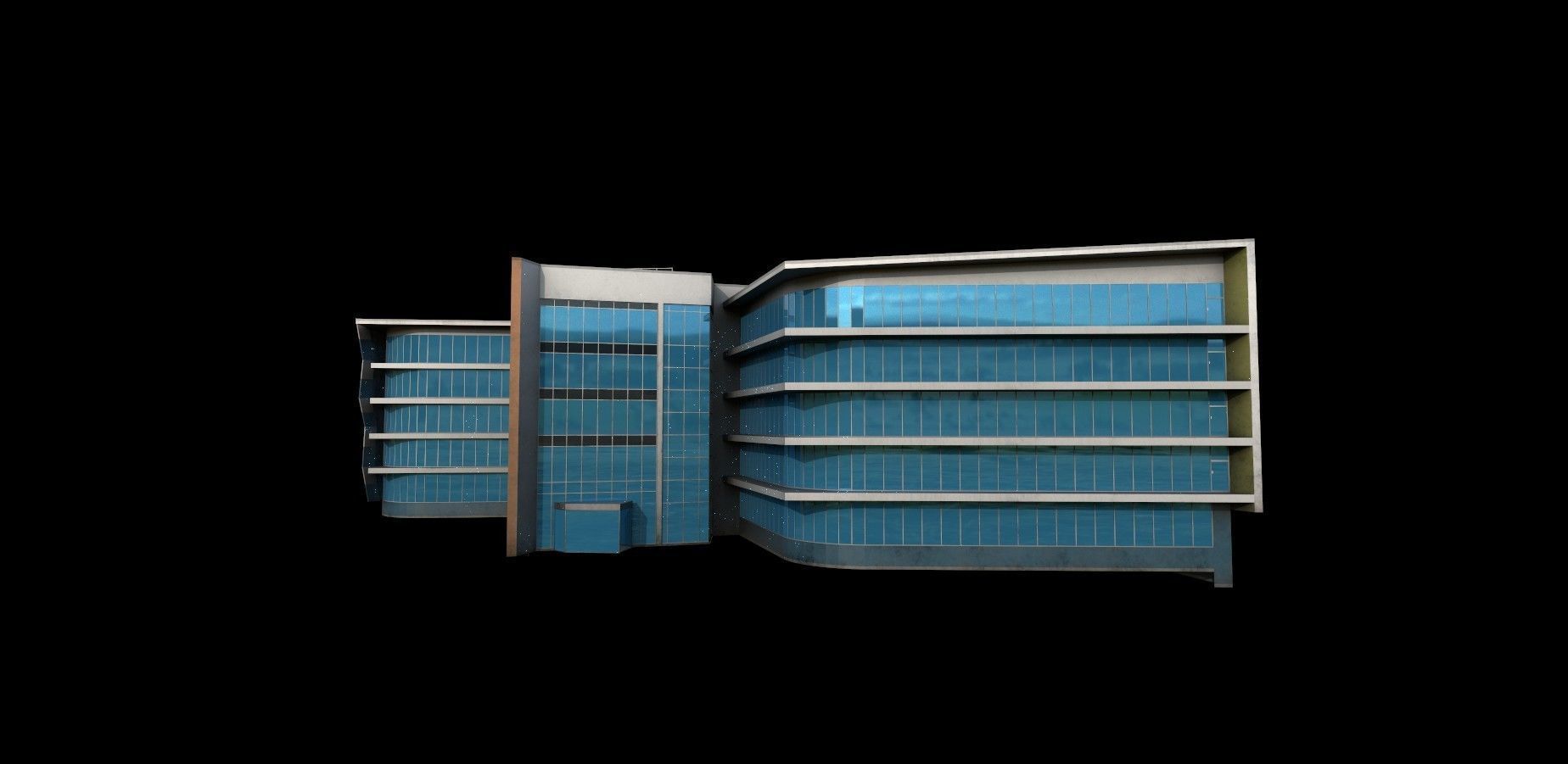 3D Building Low Poly  Low-poly 3D model_3