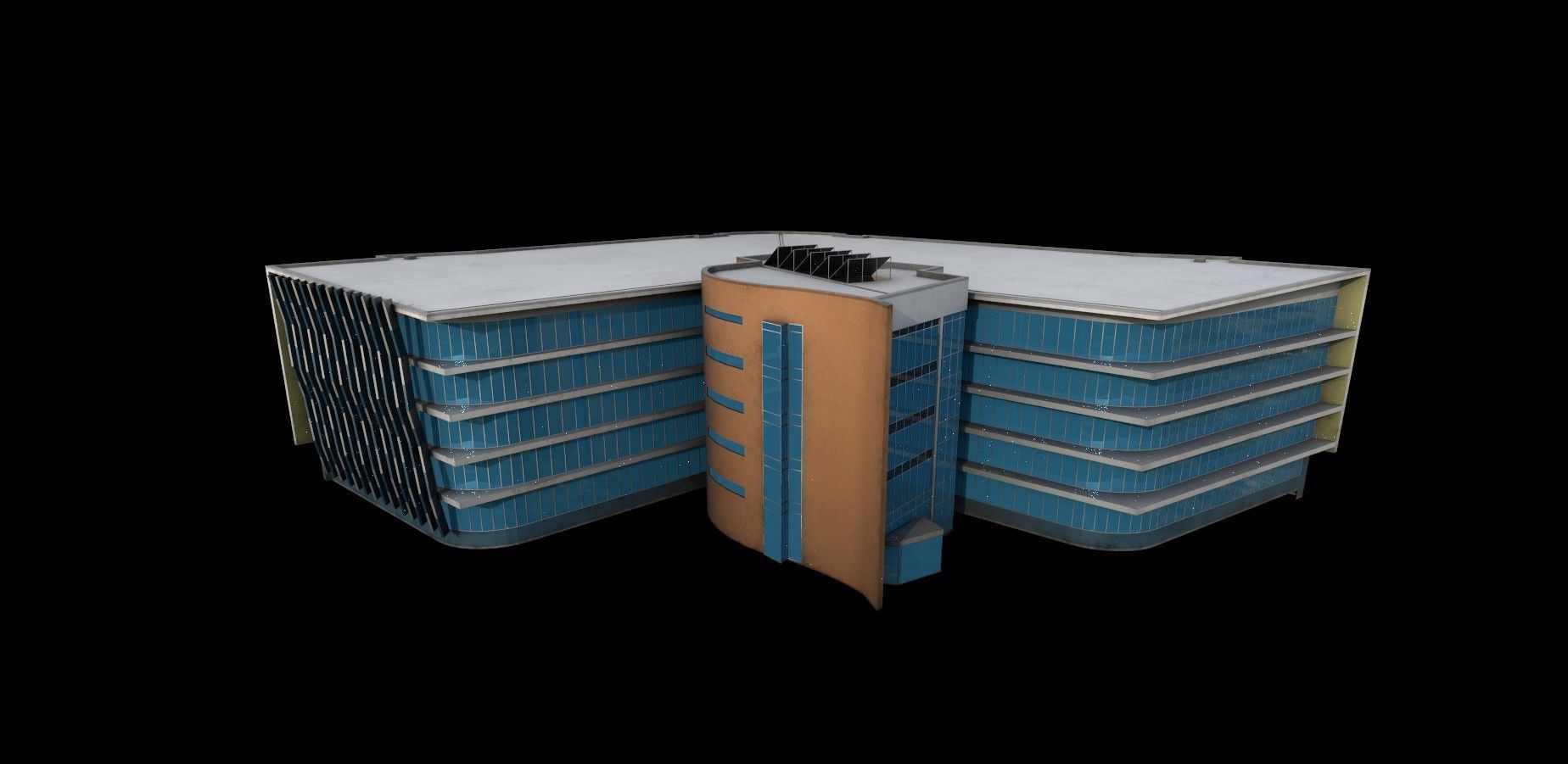 3D Building Low Poly  Low-poly 3D model_2