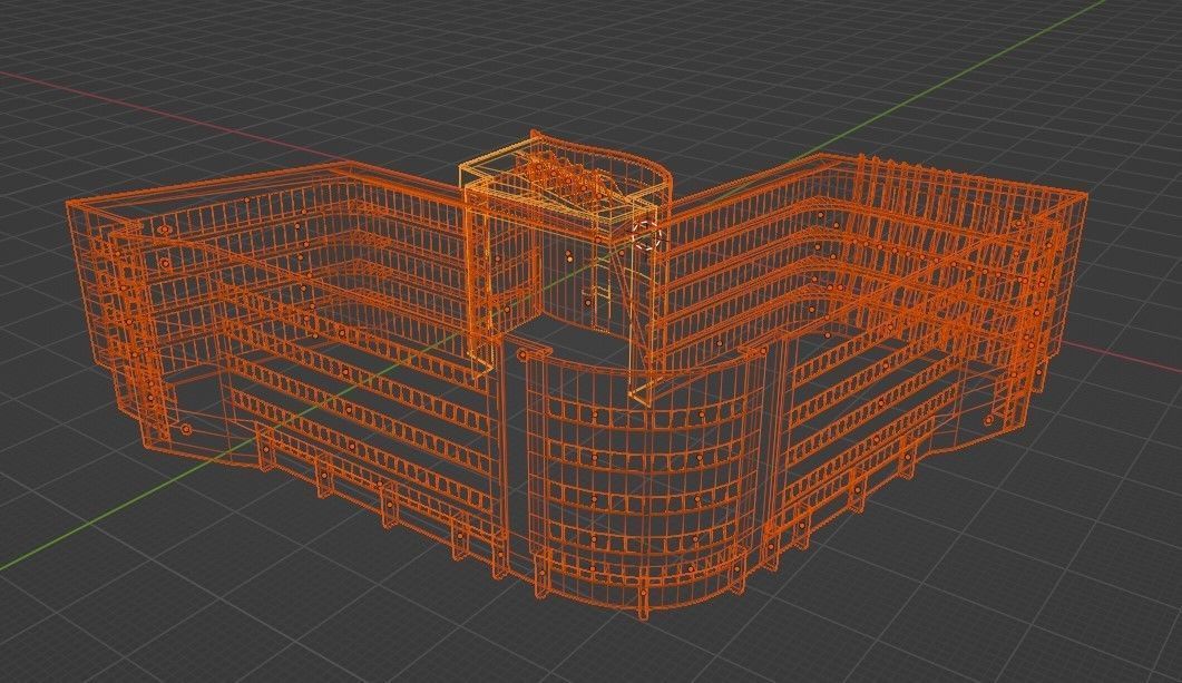 3D Building Low Poly  Low-poly 3D model_7