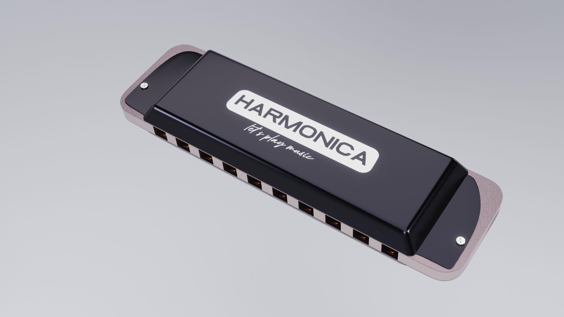 Harmonica 3D Modeling 3D model_4