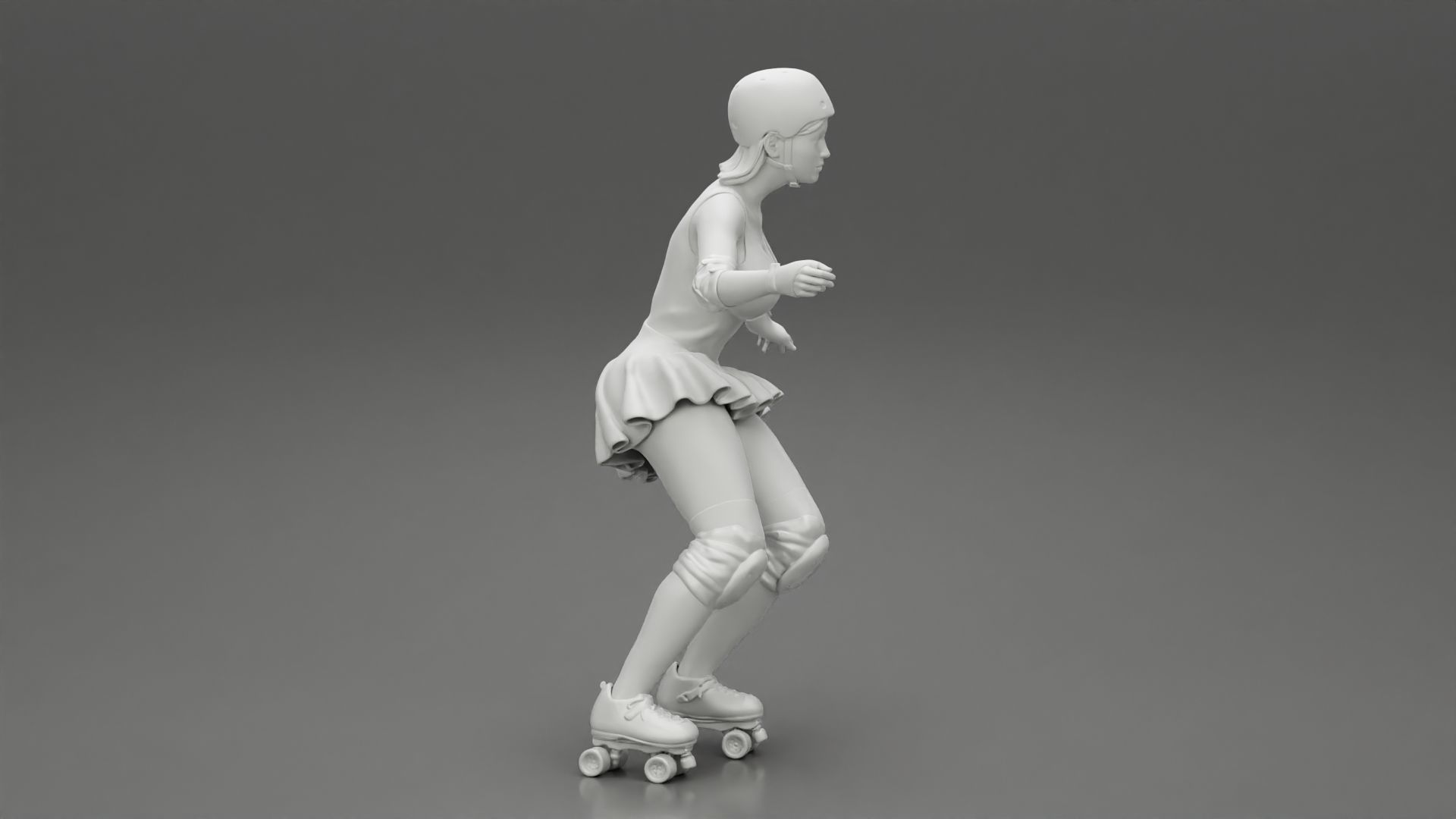 roller derby girl rolling 3D print model_7