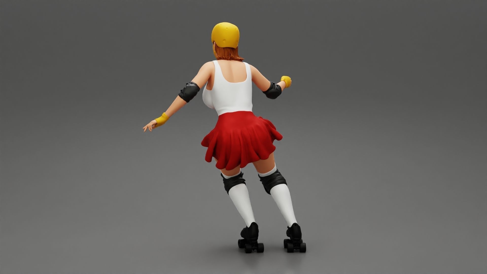 roller derby girl rolling 3D print model_3