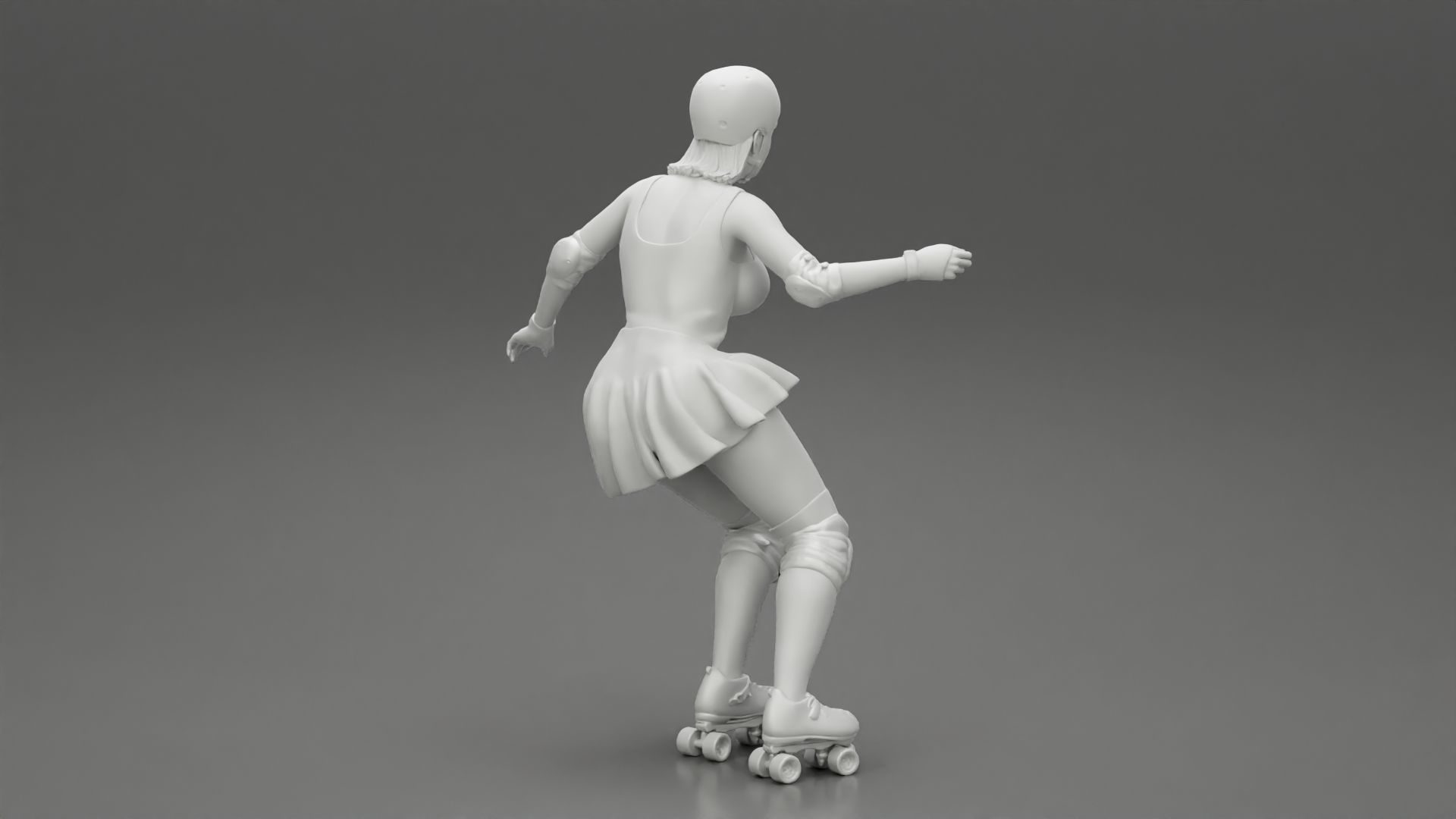 roller derby girl rolling 3D print model_8