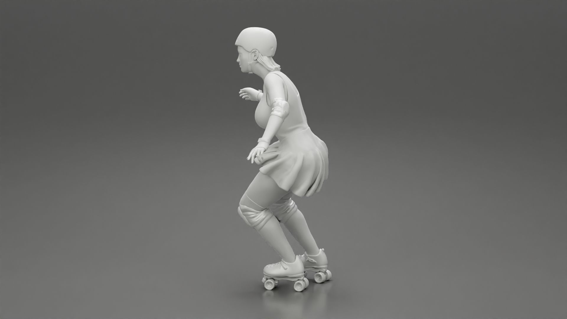 roller derby girl rolling 3D print model_10