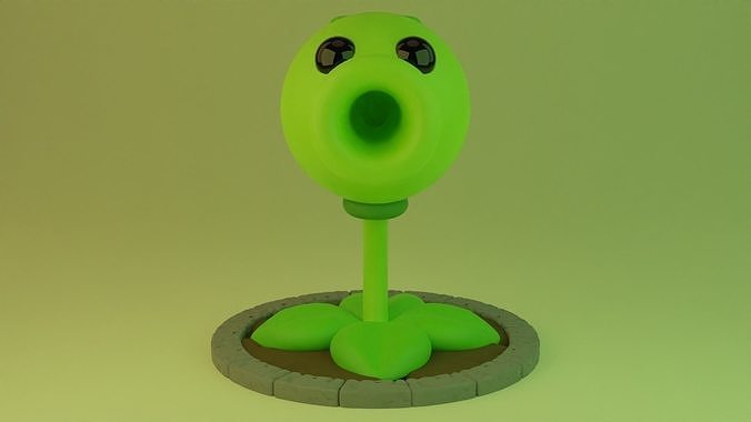 Peashooter plants vs zombies plant 3D model