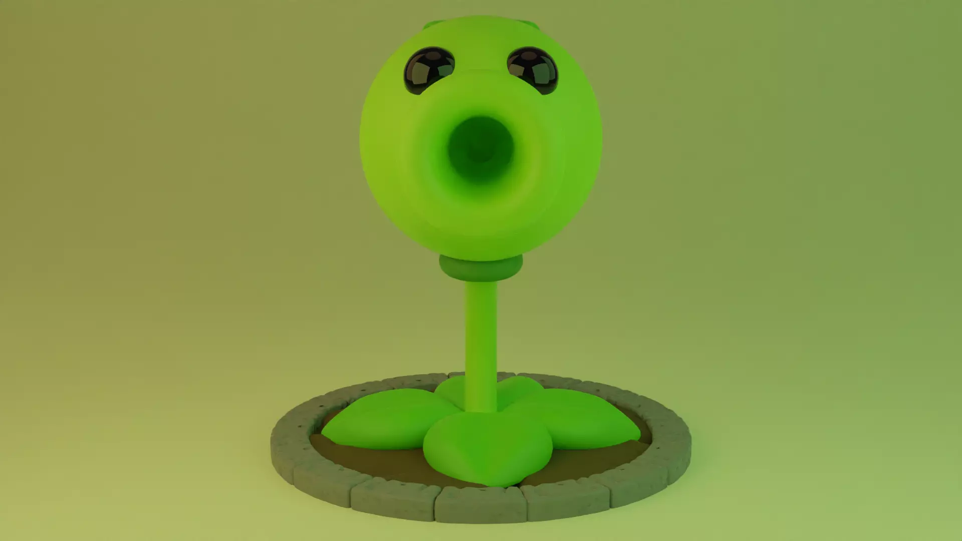 Peashooter plants vs zombies plant 3D model_0