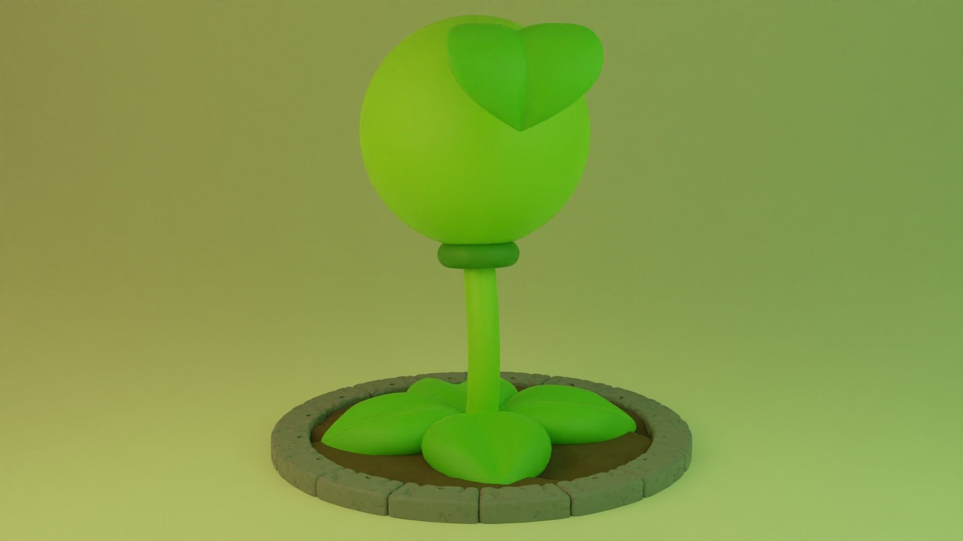 Peashooter plants vs zombies plant 3D model_3