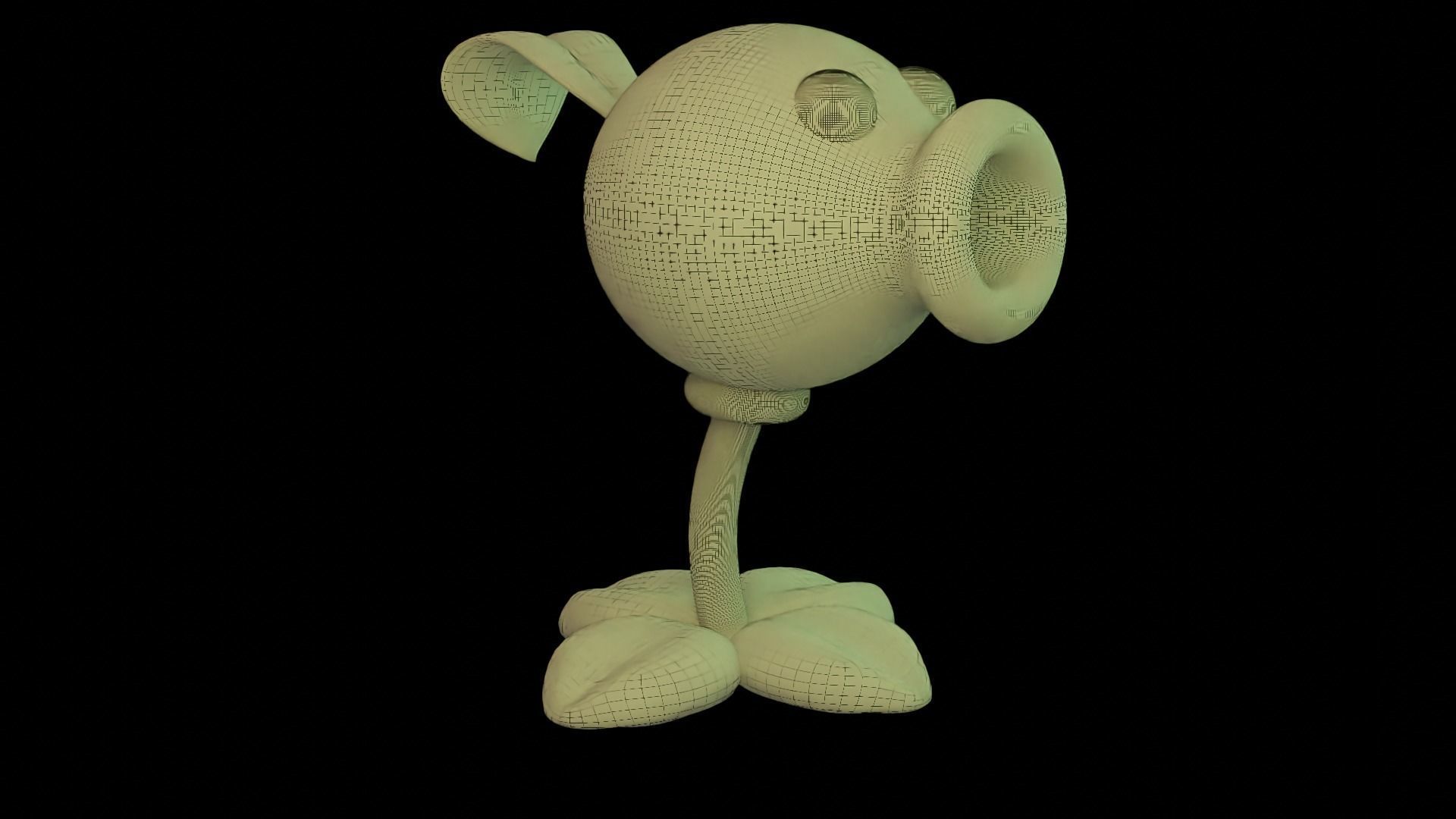 Peashooter plants vs zombies plant 3D model_7