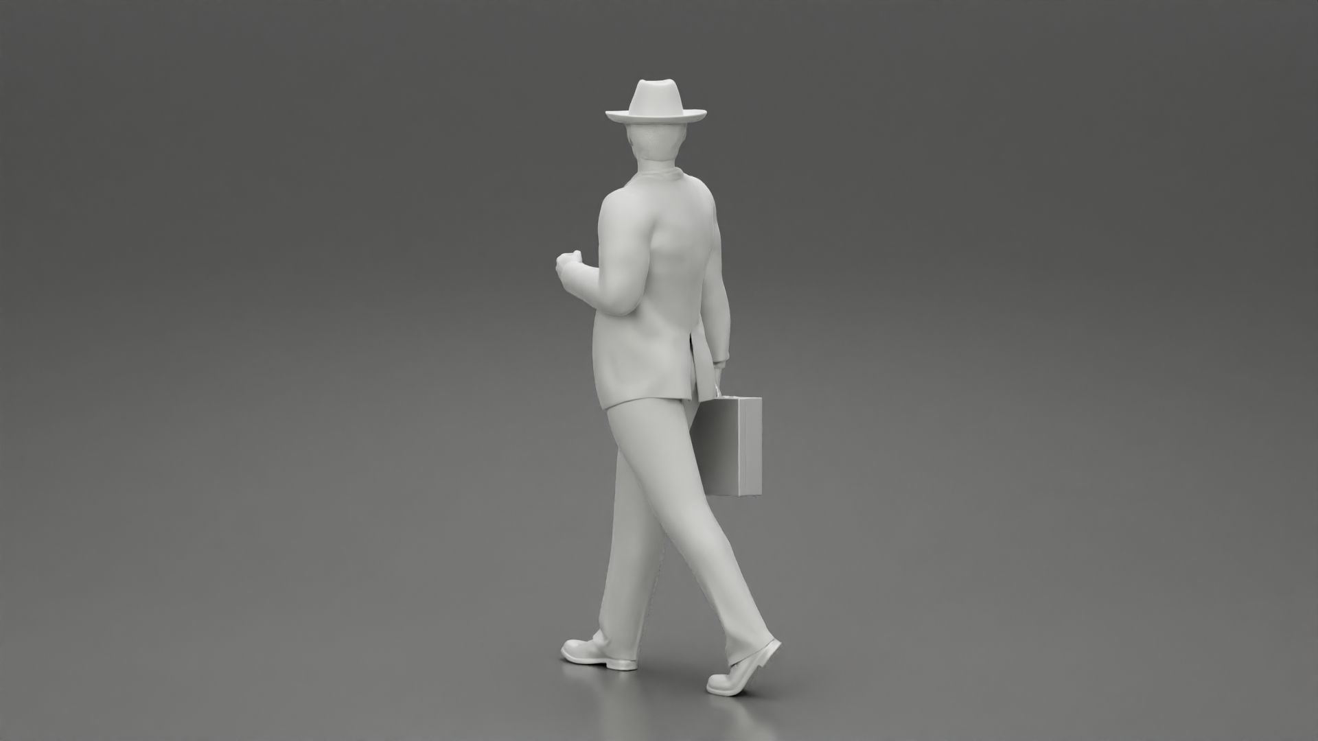 Businessman Walking and Holding His Briefcase 3D print model_9