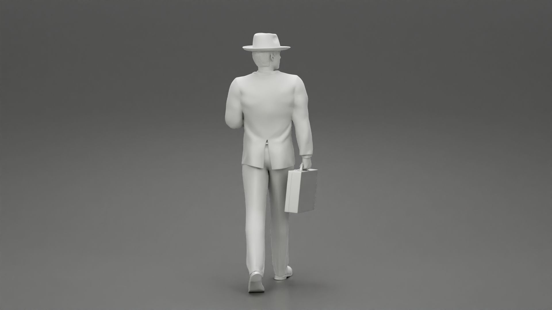 Businessman Walking and Holding His Briefcase 3D print model_8