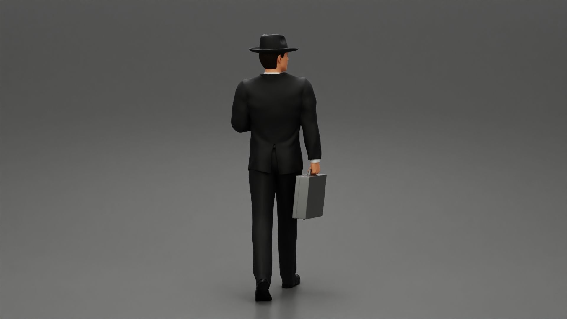 Businessman Walking and Holding His Briefcase 3D print model_2