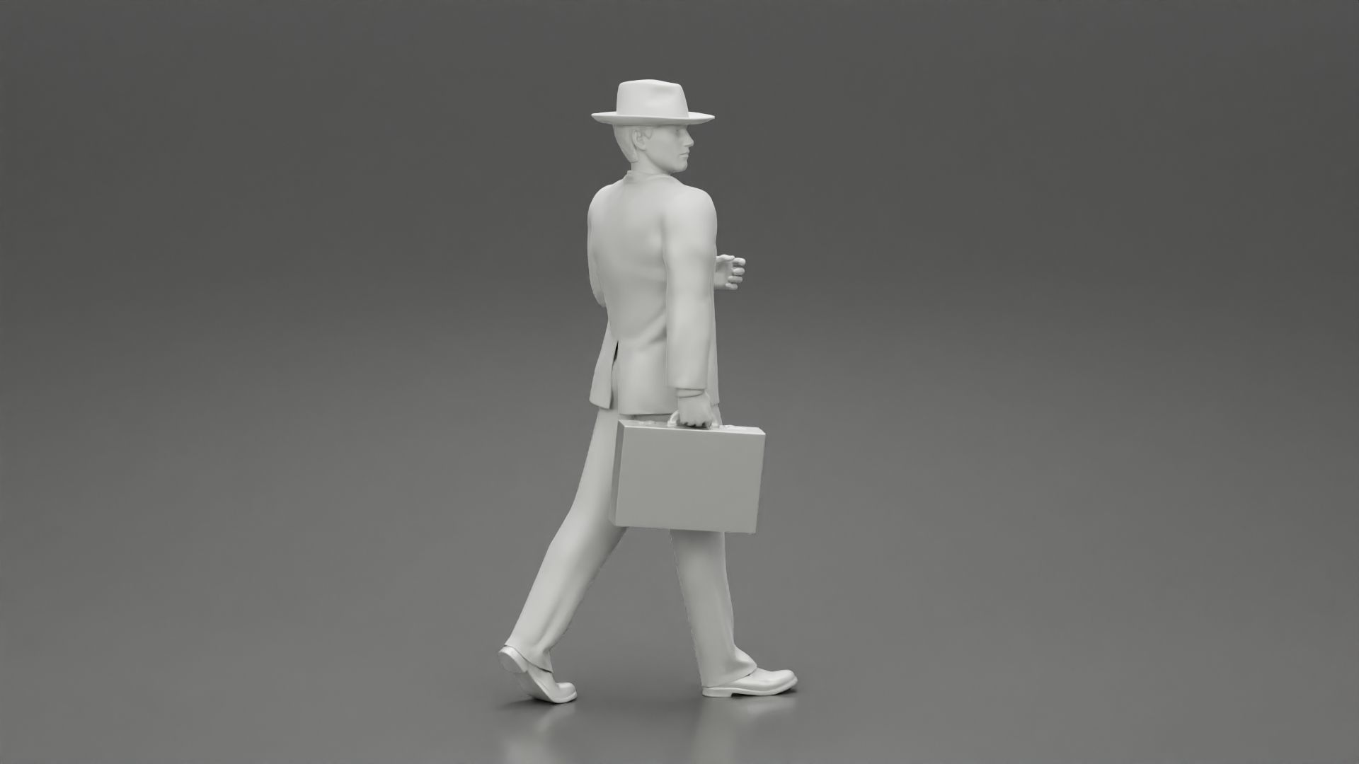 Businessman Walking and Holding His Briefcase 3D print model_7