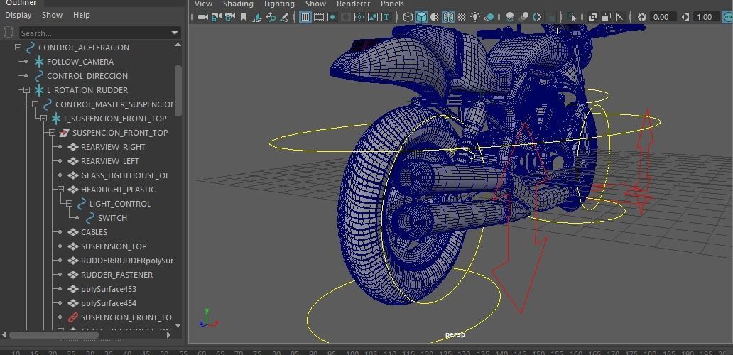 Chinese HD motorbike with rigg 3D model_9