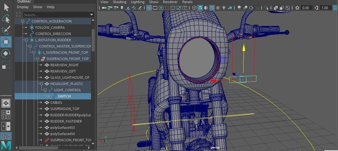 Chinese HD motorbike with rigg 3D model_8