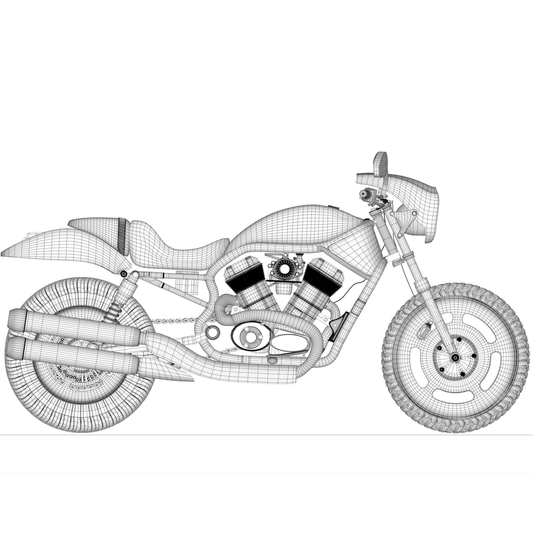 Chinese HD motorbike with rigg 3D model_11