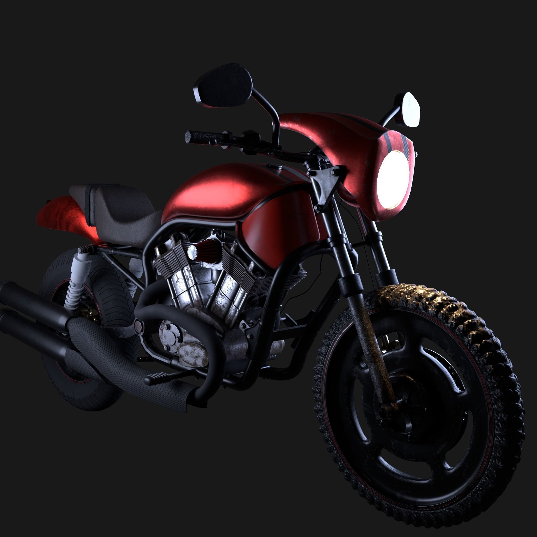 Chinese HD motorbike with rigg 3D model_17