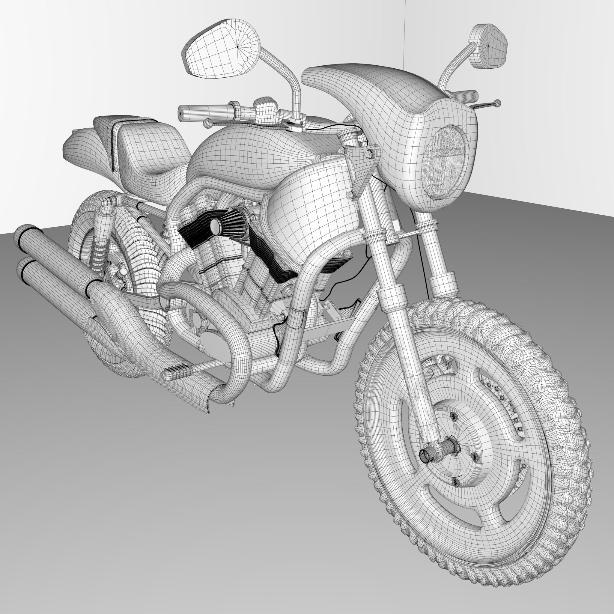 Chinese HD motorbike with rigg 3D model_16