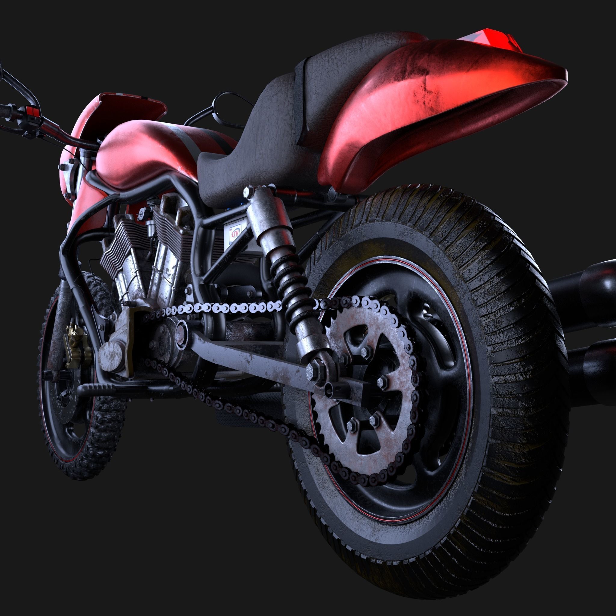 Chinese HD motorbike with rigg 3D model_14