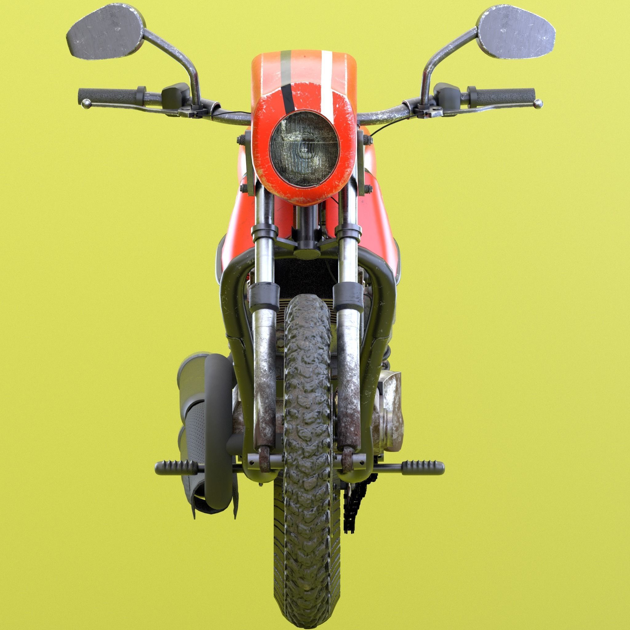 Chinese HD motorbike with rigg 3D model_3