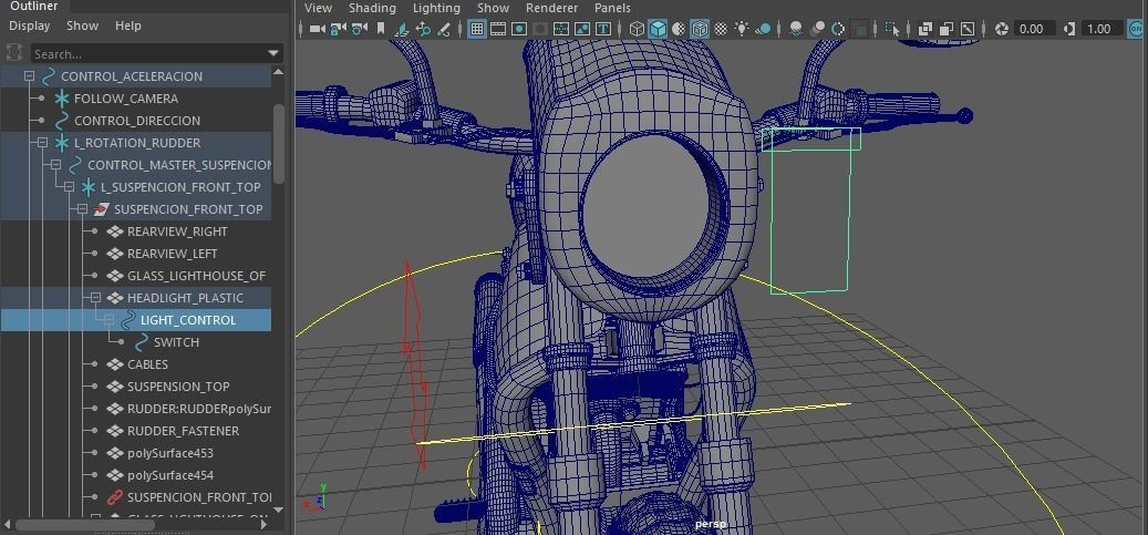 Chinese HD motorbike with rigg 3D model_7